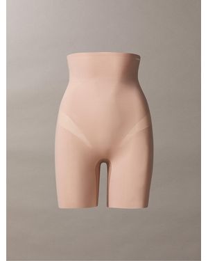 Calvin Klein Stay Put Stretch Mid Thigh Shorts - Natural