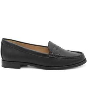 Jones Bootmaker Wide Fit Tamsyn Smart Leather Penny Loafers - Black
