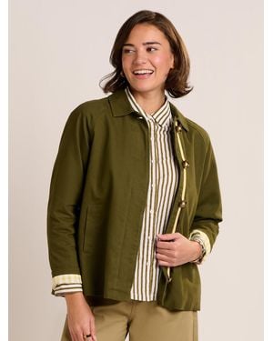 Brakeburn Emilia Cropped Trench Coat - Green