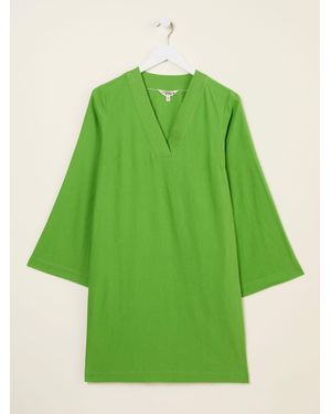 FatFace Fatface Linen Kaftan Dress - Green