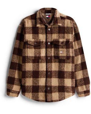 Tommy Hilfiger Flannel Check Oversized Fit Overshirt - Brown