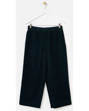 Oliver Bonas Corduroy Cropped Wide Leg Pants - Blue