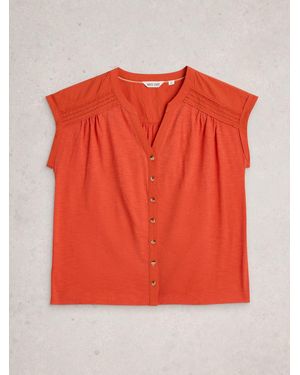 White Stuff Billie Button Shirt - Orange
