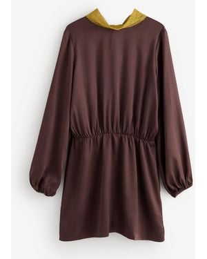 Never Fully Dressed Batwing Mini Petite Dress - Braun