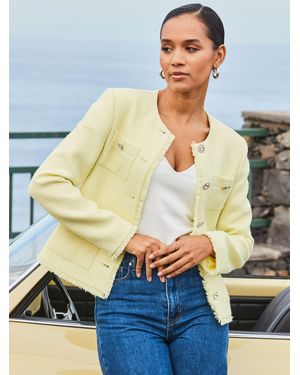 Sosandar Boucle Jacket With Embellished Buttons - Metallic