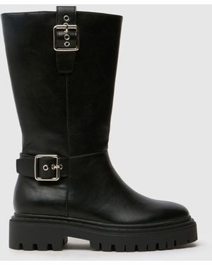 schuh Dayla Chunky Calf Boots - Black