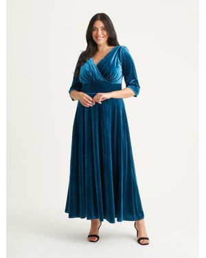 Scarlett & Jo Verity Maxi-Abendkleid Aus Samt - Blau