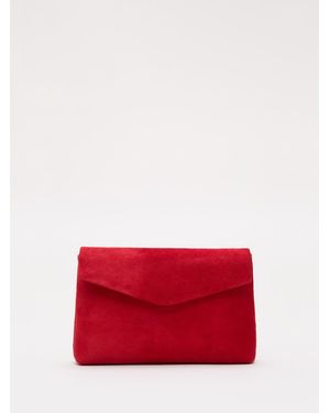 Phase Eight Phase Eight Suede Clutch Bag - Red
