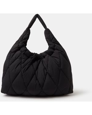 Accessorize Nylon Quilted Shopper Bag - Black