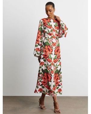 Joanna Hope Maxi Long Sleeve Column Dress - White