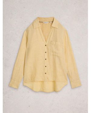 White Stuff Sadie Linen Boyfriend Shirt - Natural