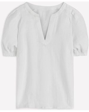 Boden Yoke Collar Linen Top - White