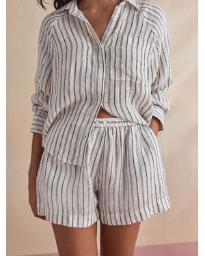 Next Linen Shorts - Brown