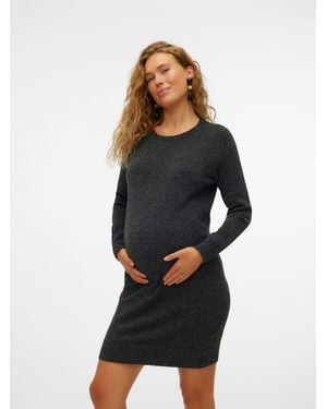 Vero Moda Soft Touch Round Neck Knitted Maternity Dress - Black