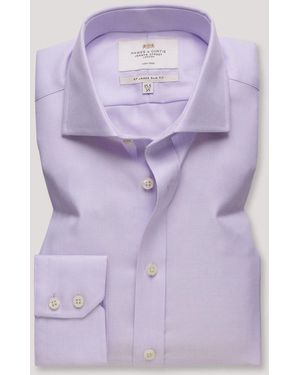 Hawes & Curtis Textured Weave Non-Iron Shirt - Purple
