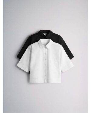 The Set 2 Pack Oversized Short Sleeve Cotton Shirts - Multicolor