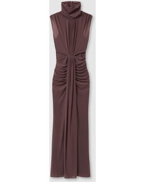 Reiss Daniella Ruched Sleeveless Maxi Dress - Purple