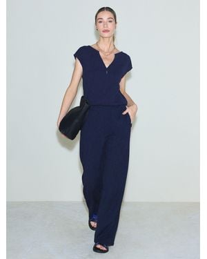 Next Textured Wide Leg Pants - Blue