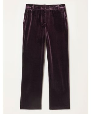 FatFace Fatface Tilly Plum Tapered Velvet Pants - Blue