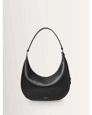 Aspinal of London Hudson Slouchy Crescent Pebble Bag - Black