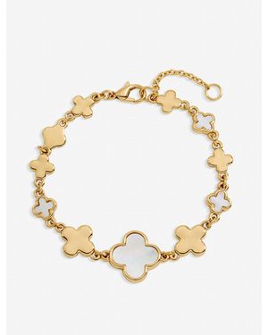 Inicio Tone Polished And Clover Bracelet - Metallic