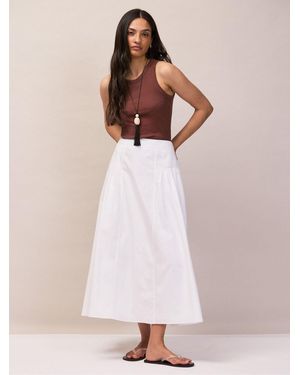 Ro & Zo Cotton Gathered Skirt - Natural