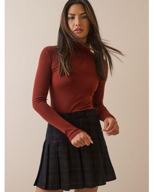 Nobody's Child Nobodys Child Check Pleated Vincent Mini Skirt - Rot