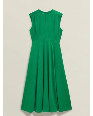Hobbs Isobel Satin Midi Dress - Green