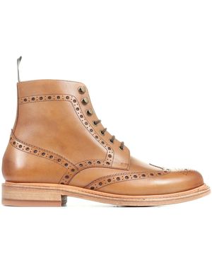 Jones Bootmaker Baker Street Goodyear Welt Ankle Boots - Natural