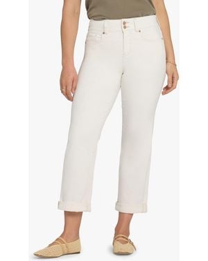 NYDJ Bailey Relaxed Straight Crop Jeans - White