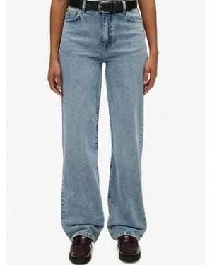 Superdry Cotton High Rise Wide Leg Jeans - Blue