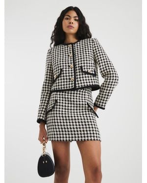 River Island Mono Boucle Mini Skirt - White