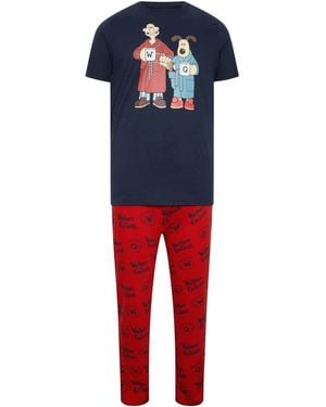 BadRhino Big & Tall Wallace & Gromit Pajamas Set - Red