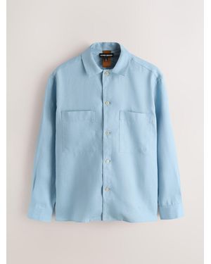 Nothing Ordinary Premium 100% Linen Long Sleeve Shirt - Blue