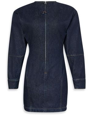 Calvin Klein Long Sleeve Denim Mini Dress - Blue