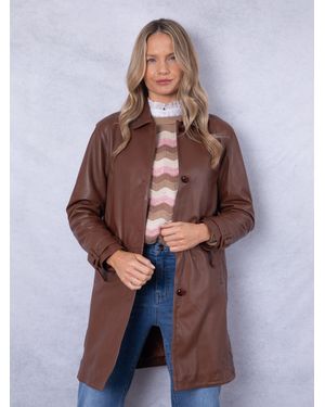 Lakeland Leather Marton Longline Button Down Coat - Blue