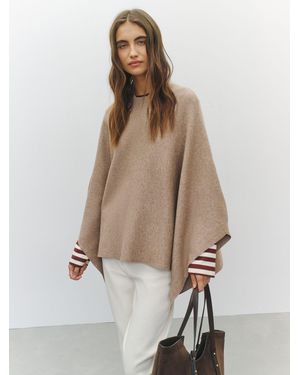 Next Oatmeal Knitted Cape Cover-Up - Natural
