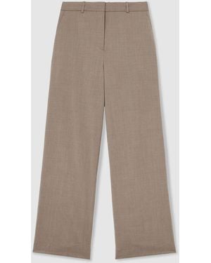 Reiss Neutral Adie Wool-Blend Wide-Leg Pants - Natural