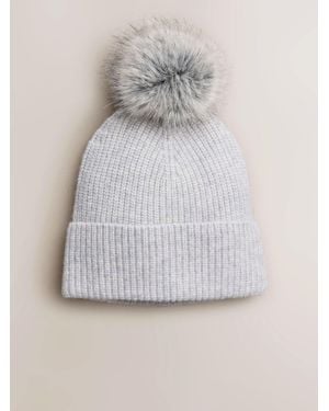Next N. Premium Cashmere Knitted Pom Hat - Gray