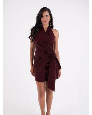 Amy Lynn Ingrid Soft-Touch Coated Pu Mini Dress - Red