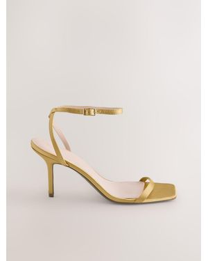 Next Forever Comfort Simple Square Toe Heeled Sandals - Natural