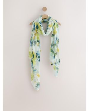 Next Floral Plisse Lightweight Scarf - Blue