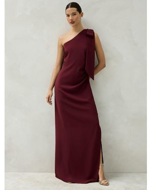 Next Bow One Shoulder Maxi Bridesmaid Dress - Red