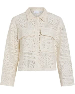Vila Crochet Patterned Shirt - White