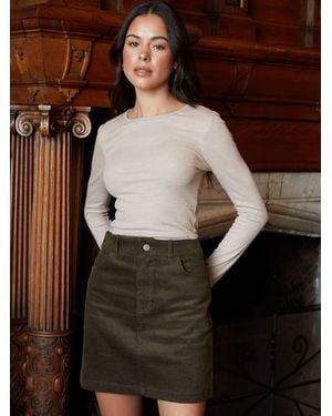 Threadbare Mini Corduroy Skirt - Brown