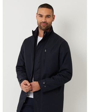 Threadbare Showerproof Funnel Neck Lightweight Coat - Blue