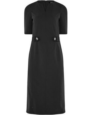Long Tall Sally Notch Neck Tailored Dress - Black