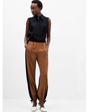 French Connection Bella Twill Contrast Pants - Brown