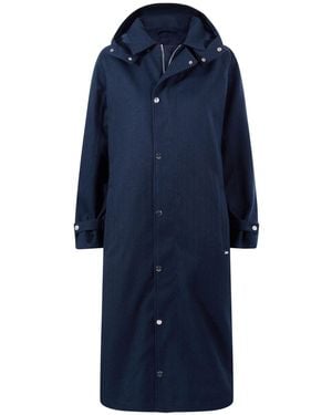 TOG24 Jemima Waterproof Longline Belted Trench Jacket - Blue