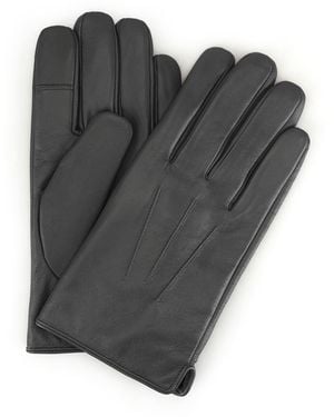 Totes 3 Point Leather Water Repellent Smartouch Gloves - Gray